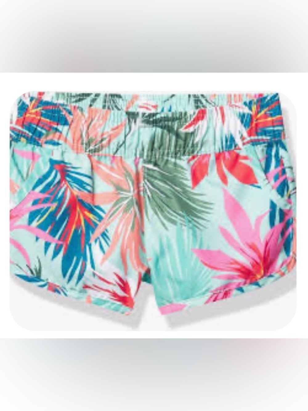 Kanu Surf girls Mint Multi Tropical Print Shorts UPF 50 5